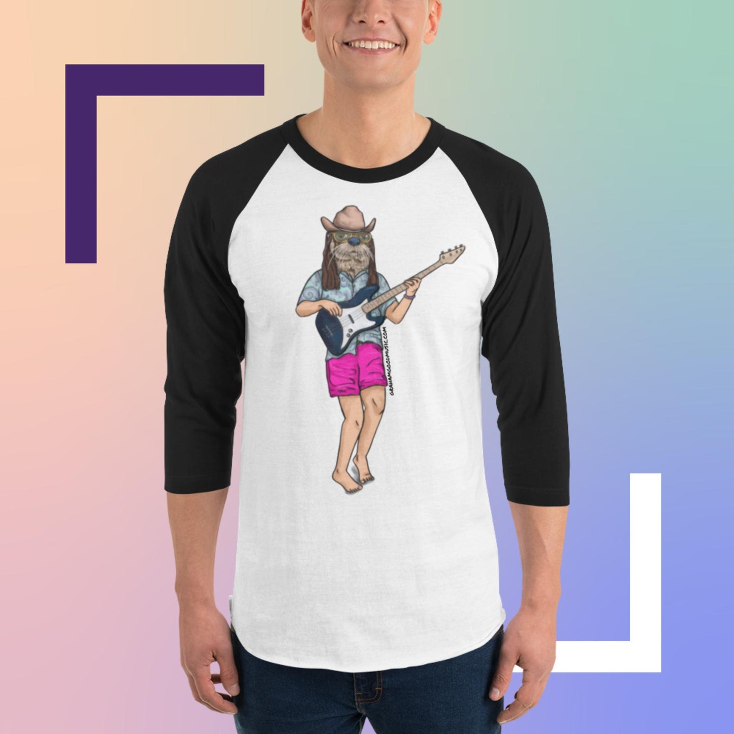 CAMERON COLLUMS OTTER BASS 3/4 sleeve raglan shirt