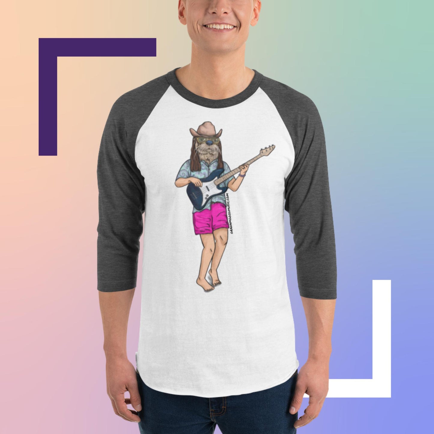 CAMERON COLLUMS OTTER BASS 3/4 sleeve raglan shirt