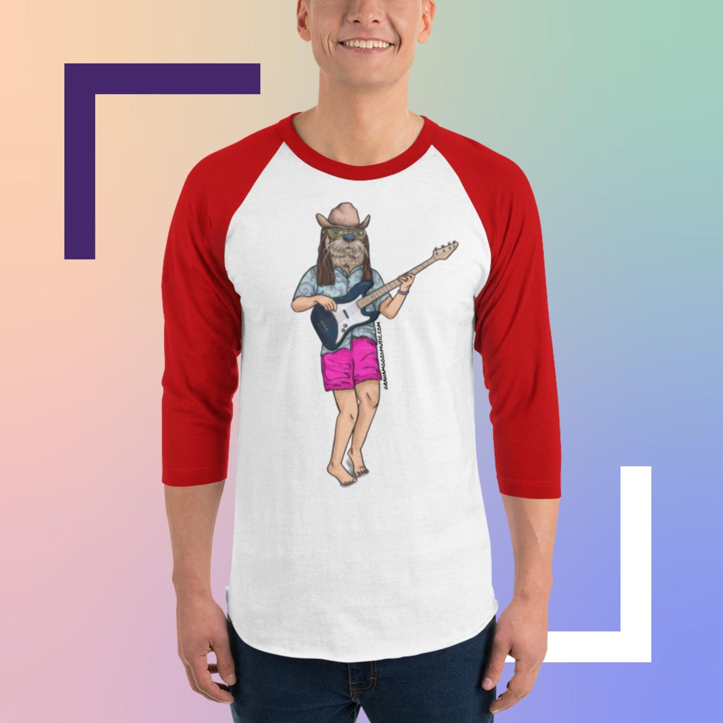 CAMERON COLLUMS OTTER BASS 3/4 sleeve raglan shirt